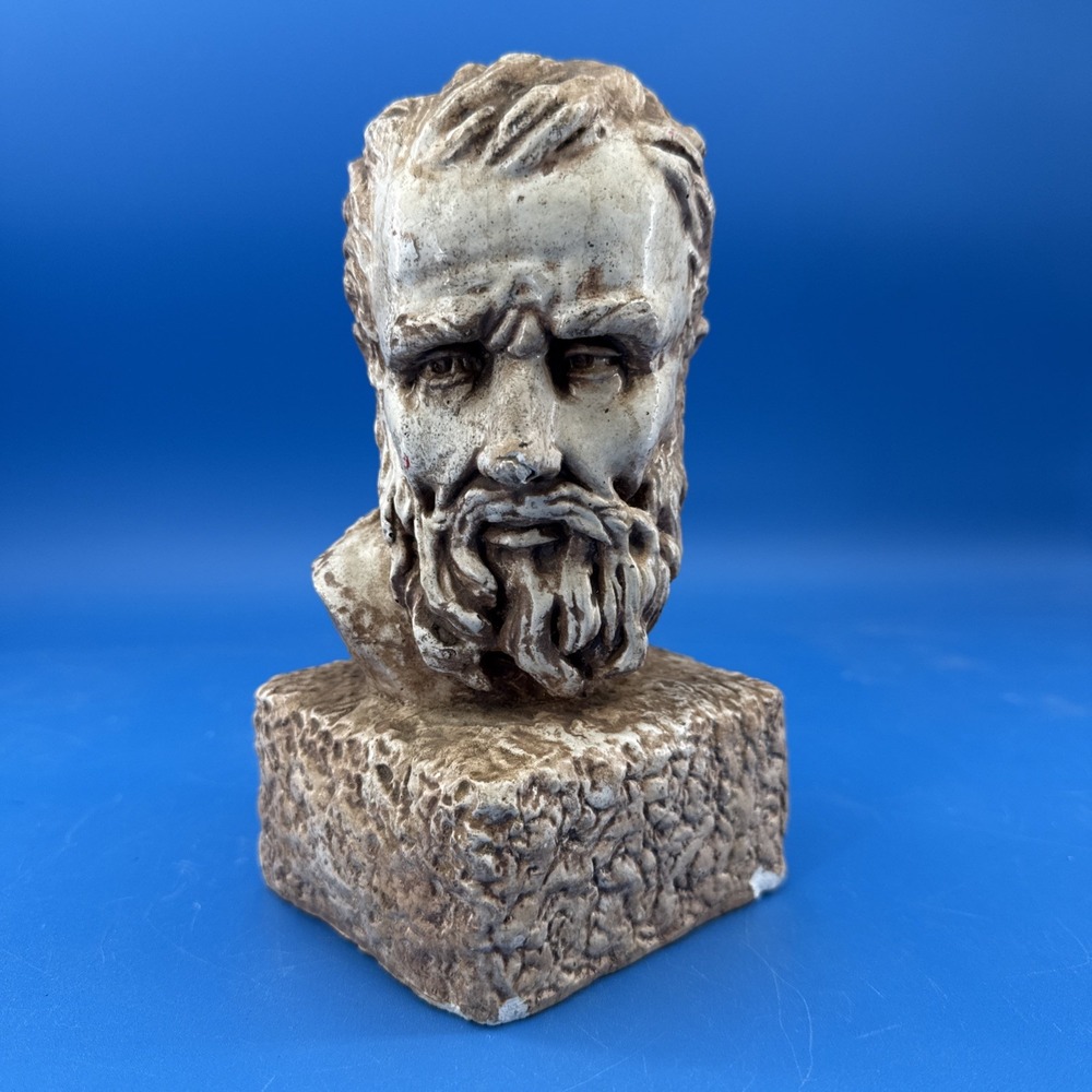 Vintage 1969 Domenico Mazzone Wiseman Bust Austin Productions Plaster Sculpture